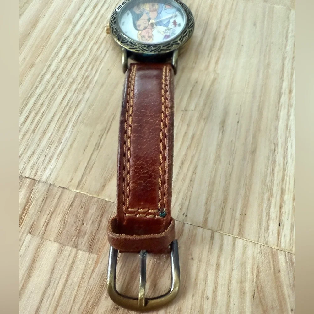 Vintage Timex Disney Pocahontas rotating leaves watch NEW BATTERY